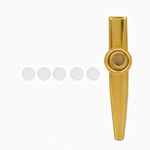 Metal Alloy Kazoo Aluminum Alloy Mini Portable Kazoo Ukulele Guitar Partner Easy to Learn Musical Instrument for Guitar, Ukulele, Violin, Piano Keyboard(gold)