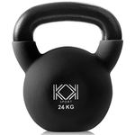 KK Kettlebells Cast Iron Neoprene Coated Weights Lifting Strength Training Home Gym Exercise Brown (24kg)