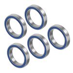 CoCud Deep Groove Ball Bearings, 6702-2RS Model 15mm x 21mm x 4mm, Double Seal Chrome Steel Bearings - (Applications: for Machinery & Equipment), 5-Pieces