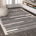 JONATHAN Y MOH207A-3 Khalil Modern Berber Stripe Contemporary, Modern, Bohemian Indoor Cream/Black 90 x 150 cm Area Rug for Bedroom, Living Room, Kitchen