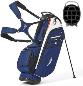 ANNCORD Golf Stand Bag 14 Way Top Dividers Full-Length with Stand, 7 Pockets, Lightweight Golf Bag for Men, Dual Strap, Rain Hood, Portable Golf Club Bag for Men Women, Blue/Black