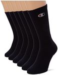 Champion Unisex Core 6pp Crew Ankle Socks, Black, 9 11 UK