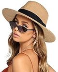 Womens Wide Brim Straw Panama Hat F