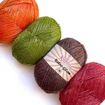 Retro-Glam Metallic Yarn, Super Soft & Shiny Acrylic for Knitting and Crocheting, Assorted Multi-Color Set, Bulk Size 4 Skeins, 1280yds/400g, 3 DK Weight/Light Worsted (Fall Pack)