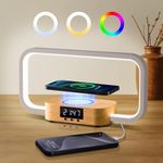 AONTESS Bedside Table Lamp Wireless Charger: Touch Nightstand Lamp with USB Port | Desk Lamp with RGB Modern LED Light with Dimmable for Bedroom, Living Room, Office