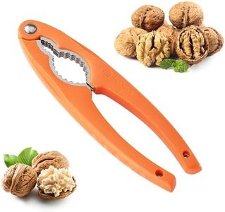 NutCracker, Stainless Steel Nut Crackers for All Nuts, Heavy Duty Nutcracker Tool for Walnet, Pencan, Chestnut, Crab, Lobster and More, Ergonomic Handle (Orange)