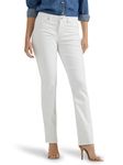 Lee Women's Legendary Mid Rise Straight Leg Jean, White, 18