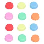 12 PCS Homebrew Beer Bottle Caps Bulk, Silicone Reusable Wine Bottle Caps Silicone Soda Can Lids Silicone Bottle Caps for Home Brewing Beer, Soft Drink, Wine, Beer, Soda Bottles