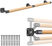 Dolibest 200cm Ballet Barre, Adjustable Wooden Dance Stretching Bar Wall Mounted Home Barre Workout Equipment with Metal Support Bracket Holder for Girls Kids and Adults, 4cm Diameter