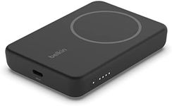 Belkin 5000 mAh Magnetic Wireless Power Bank Portable Charger Compatible with MagSafe with Pass-Thru Charging, 7.5W Output, 10W Input Black