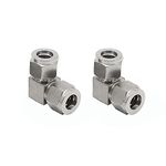 Yoebor Stainless Steel 304 Compression Tube Fitting 90 Degree Elbow 1/2" OD x 1/2" OD, Pack of 2