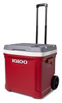 Igloo - Latitude 60 Roller Cool Box with Wheels, Red - 56 Litres