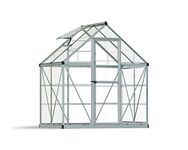 Palram Canopia Harmony 6x4 Silver Greenhouse - Clear Polycarbonate, Aluminum Frame, Base Included