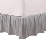 Martex Ruffled Bed Skirt - Easy Fit Lightweight 100% Microfiber Dust Ruffle - Ruffles for Twin Beds - Hotel Quality with 16 inch Tailored Drop - Grey Twin Bed Skirt (Twin, Grey)