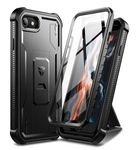 Dexnor for Apple iPhone 7/8/SE(2020/2022) Case, [Built in Screen Protector and Kickstand] Heavy Duty Military Grade Protection Shockproof Protective Cover for Apple iPhone 7/8/SE(2020/2022)-Black