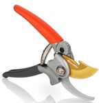 Gareschten 8.3" Garden Secateurs Heavy Duty, Bypass Pruners with Distinctive Safety Lock, Premium Titanium Coated SK5 Blade, Non-Slip Handles, Clean Cut Pruning Shears, Garden Tool