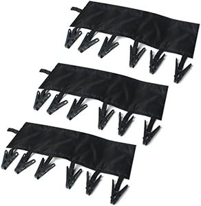 TamBee Portable Hanger Clips Travel Clothesline Travel Hangers Towel Drying Rack Clothing Hanger Folding Portable Sock Dock Swimsuit Drying Rack Hanger with 6 Clips Pack of 3 (Black)