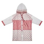 haus & kinder Pvc Knee Length Raincoat For Girls - Pack Of 1 | Red, Raincoat For Kids 3-4 Years Girls | Raincoats For Kids Girls | Raincoat For School Girls | Rain Coat For Kids Girls | Droplets