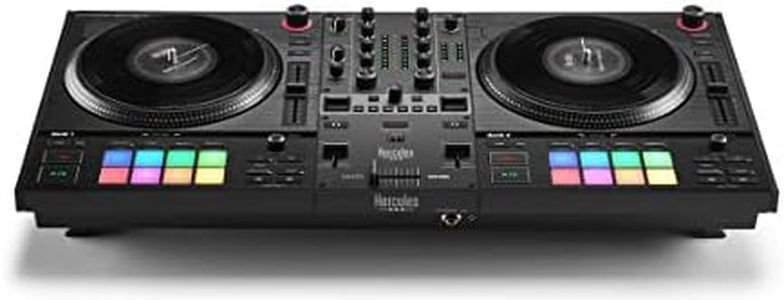 Hercules DJ Control Inpulse T7 2-Channel Beatmatch Guide Comfortable DJ Controller for Serato and Djuced with Braided USB Cable