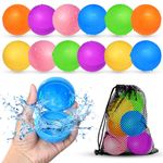 Smirodi 12pcs Reusable Water Balloons，Pool Toys for Boys and Girls，Beach Outdoor Activities Water Toys for Kids Ages 3-12，Magnetic Refillable Water balls for Summer Party