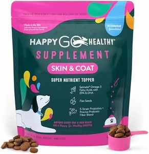 Happy Go Healthy Skin & Coat Supplements for Dogs | Probiotic & Prebiotic Benefits with Wild Salmon Omega 3s to Help Your Dog Shine from The Inside Out | All Breeds, Ages and Sizes | 120 Count