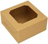 BIG BOX 5 KRAFT CAKE BOX 5 PIECE 10x10x5 Inches White Bakery Boxes with Window Cake Box for Pastries, Cookies, Pie, Cupcakes