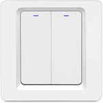 LNL WiFi Smart Light Switch, Alexa Smart Light Switch with Remote Control and Timer, Compatible with Alexa, Google Assistant and IFTTT, Easy Installation, Neutral Wire Required (1 Way 2 Gang)