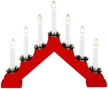 Marco Paul Puente de velas de Navidad, velas LED tradicionales sin llama para decoraciones de Navidad de interiores, perfectas para sala de estar, decoración de ventanas, casa y decoración del hogar