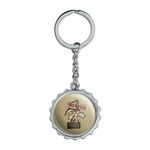 Looney Tunes Wile E. Coyote Busted Keychain Chrome Plated Metal Pop Cap Bottle Opener