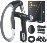 CHICLEW Hand Grip Strengthener Workout Kit 10-100KG (5 Pack), Forearm Grip Adjustable Resistance Hand Gripper with Counter, Finger Stretcher Finger Exerciser for Muscle Building