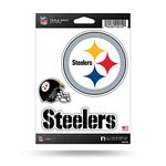 Rico Industries NFL Die Cut Triple Spirit Sticker Sheet, Pittsburgh Steelers, 5 x 7', One Size, 3-Piece