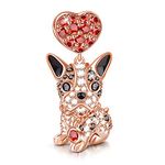 GNOCE Dog Charms 925 Sterling Silver Bulldog Corgi Schnauzer Poodle Pendant Dangle Animal Beads Charms fit All Bracelets & Necklaces Best Gift for Mom Friends Girls Who Like Dogs (Bulldog)