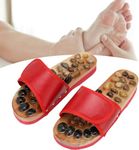 LIMPUS Acupressure Foot Massager Stone Slippers Reflexology Massage Slippers Sandals Foot Acupoint Massage Arch Pain Relief Gift for Men Women (Red, 6)