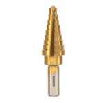 NEIKO 10184A Titanium Step Drill Bit, High-Speed Alloy-Steel Bit, Hole Expander for Wood and Metal, 9 Step Sizes from 1/4 Inch to 3/4 Inch