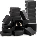 Fasmov Kraft Jewelry Boxes, 36 Pack 2.95 x 2.95 x 1.37 Inch Square Cardboard Jewelry Gift Box Necklace Ring Earring Kraft Box for Jewelry Set with Foam Insert, Black