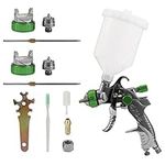 Geevorks HVLP Air Spray Gun 2008, Paint Sprayer Gravity Feed High Atomisation with 1.4/1.7/2.0mm Nozzles and Needles, 600ml Feed Cup Detail Paint Sprayer Kits for DIY Car Painting, Furniture, Wall