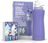 Cirkul 32oz. Matte Periwinkle Stainless Steel Water Bottle Starter Kit with Periwinkle Lid, 2 Flavor Cartridges (1 LifeSip Blackberry Blueberry, 1 GoSip Berry Blue Punch) Zero Calories and No Sugar