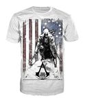 Bioworld Merchandising Assassin's Creed III Burned Flag Shirt - White - Medium