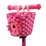 Micro Scooters | Eco Flower Basket | Bike/Scooter Accessories For Kids | Large Front Basket | Waterproof | Pink