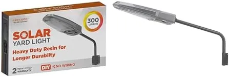 Gama Sonic Solar Yard Light for Outdoor Area, Up to 300 Lumen, Dusk-to-Dawn or Motion-Sensor, Direct Wall Mount or Extension Mounting Arm, Patio, Garage, Security, Gray (17iS90810)