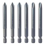 JIS B4633 1/4" Hex Screw Driver Bits | Made in Japan (+1 +2 +3 X 75mm - 6 Pcs