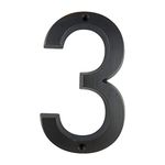 HASWARE House Number Sign 6 Inch (15 cm) Vintage Style Aged Bronze Finish Door Numbers Signage Plaque Street Home Address Numerals,Zinc Alloy[Number 3]