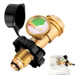 BIZOI Gas Cylinder Level Gauge, Propane Tank Gauge Heavy-Duty Propane Tank Gauge Level Indicator with QCC1/Type 1 Connection, Leak Detector Brass Fittings for Outdoor Gas Tanks and LPG Cylinders