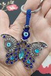 ART FLAUNTS Evil Eye Keychain for Girls Butterfly Key Ring for Purse, Mobile, Wallet, Keys and Side Bags