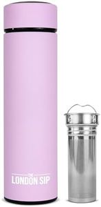 Multi-Purpose Travel Mug and Tumbler | Fruit Infused Flask | Hot & Cold Double Wall Stainless Steel Thermos | EXTRA LONG INFUSER | by Here & Now Supply Co. (Gentle Lilac)