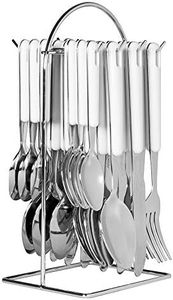 Avanti 24 Piece Hanging Cutlery Set with Wire Frame, White