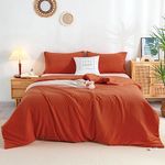 COTTEBED Pumpkin Orange Comforters Set King Size Bed, Ultra-Soft Cal California King Bedding Blanket Clearance Prime Down Alternative Eastern Modern Solid Lightweight for All Season,Bright Orange