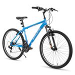 Hiland 27.5 Inch Mountain Bike, Mens Womens MTB with 21 Speeds, High-Tensile Steel Frame, V Brake, Hardtail Bicycle for Adults Blue