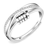 ZEACCT 1 Pcs Anxiety Ring for Women, Women Fidget Rings, Adjustable Fidget Rings, Adjustable Spinner Rings, Fidget Ring, Stress Reliever Spinner Rings, Anxiety Ring, Suitable for Girls Ladies