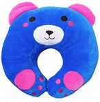 First Kick Cotton New Born Baby Soft Neck Supporting Pillow for Head Shaping Baby (0-18 Month) Royal Blue Doggy Pack of 1